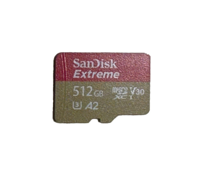 Als Speichermedium verwende ich eine 512 GB Micro-SD Karte von SanDisk.