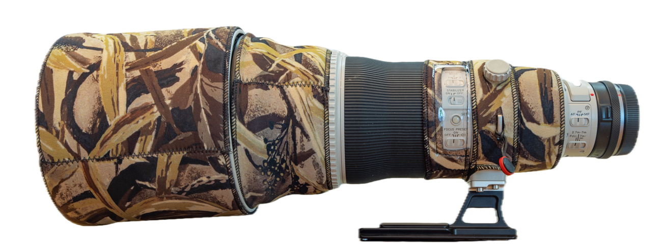 Das 400 mm f2.8 L IS II USM mit angebrachtem Kirk LP-55N Objektivfu&szlig;