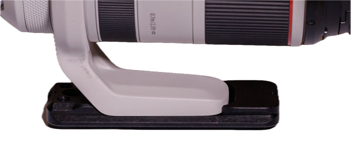 Auch der Wimberley Objektivfu&szlig; ist so konstruiert, dass er verdrehsicher angebracht werden kann, auch an dem RF 70-200 mm F2.8 L IS USM Objektiv. Leider nicht ganz so passend wie das Pendant von Kirk 