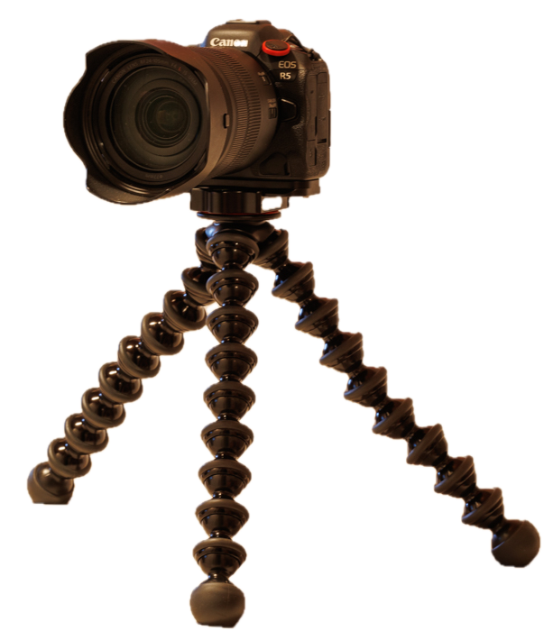 Gorillapod 5K mit Canon EOS R5 und dem RF 24-105 mm 4.0 L IS USM